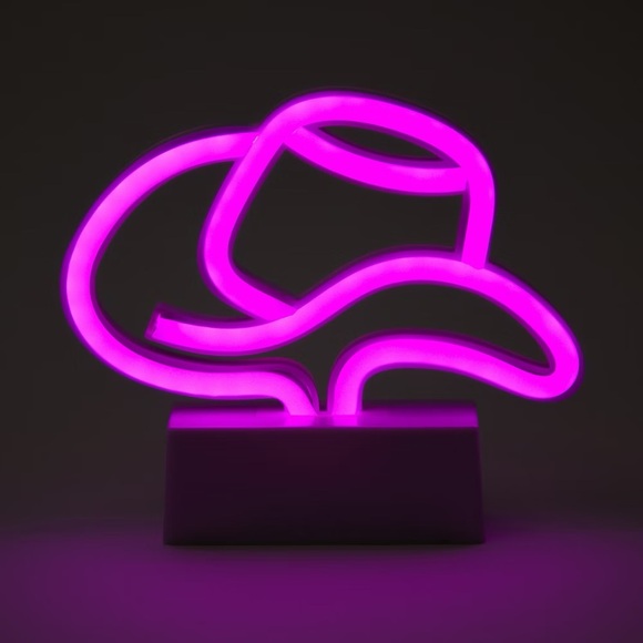 NWB Pink Neon Cowboy Hat Light - Picture 2 of 2